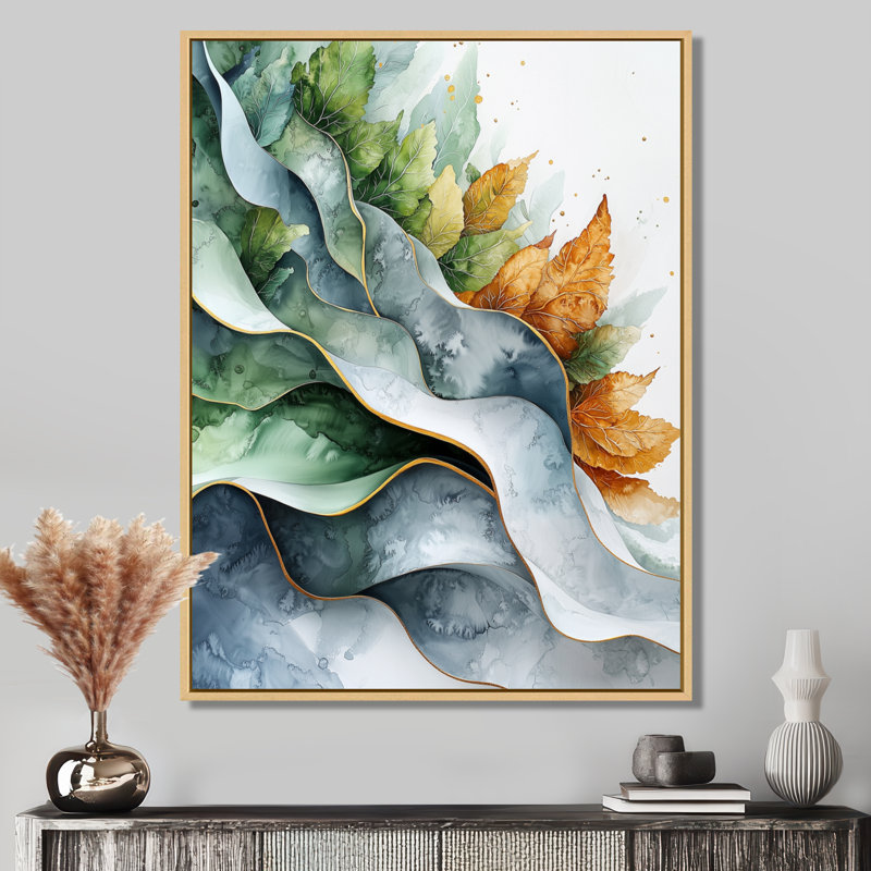 «Geraldaldean Nature Whispers Of Hard Edge», peinture encadrée abstraite III, H 40 po x l 30 po, Crème, crème