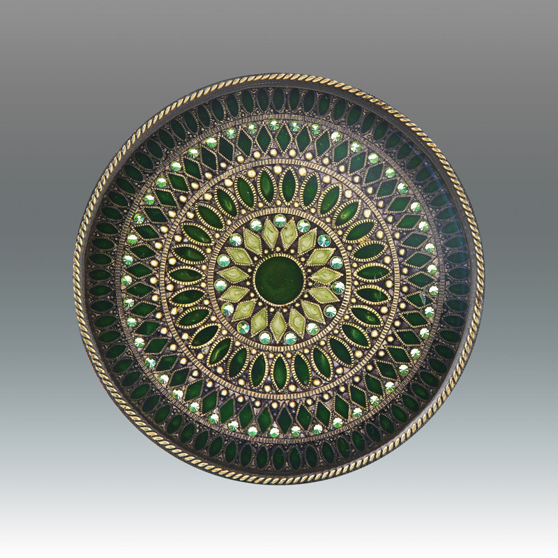 Metal Round Coaster, Green
