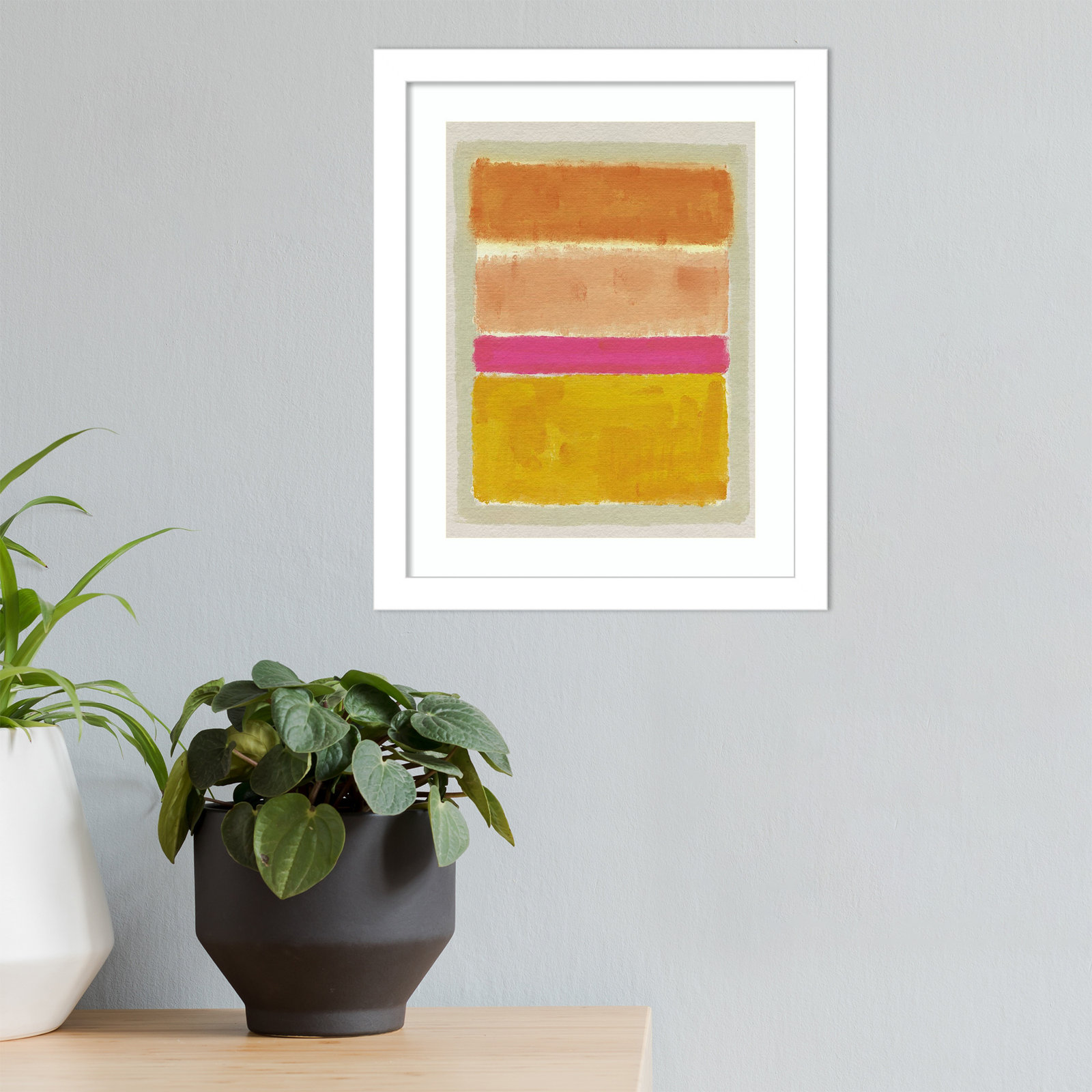Brittania "Rothko Inspired Tonescape II" Print, 13" H x 11" W x 1" D, White