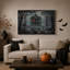 «Haunted Victorian House with Glowing Windows in Halloween», art mural sur toile-117272781