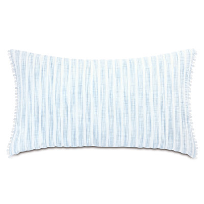 Castaway White/Blue Cotton Blend Piece Sham