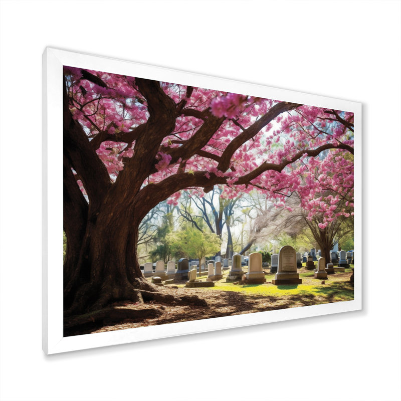 Georgia's Cherry Cimery, reproduction d'art sur toile encadrée, H 30 po x l 40 po x P 1,5 po, Cadre photo blanc