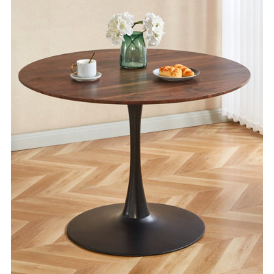 42.1"Wood Color Top Tulip Table Dining Table For 4-6 People