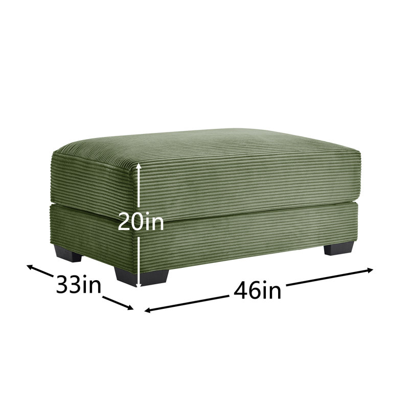 28 repose-pieds en velours côtelé - vert, Vert