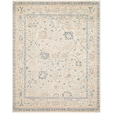 Chennai Hand Knotted Silk Area Rug in Blue