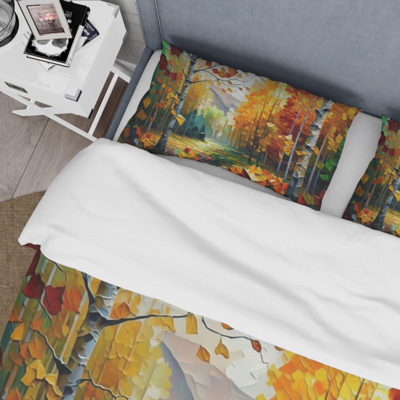 Ensemble de housse de couette Path Into The Forest III - Landscape Forest - Microfibre de polyester