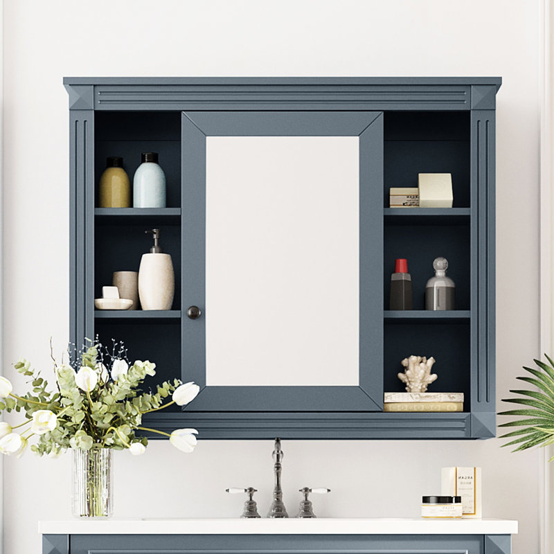 Armoire de salle de bain murale à miroir - 35 po x 28 po, espace spacieux, intimité dissimulée, rangement avec fonction