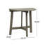 Table en bois, grise, demi-ronde, pliable pour faciliter le transport et demi-ronde