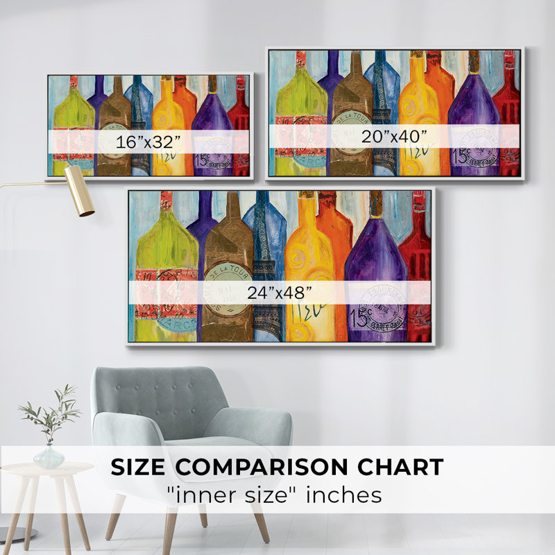 Vive La Bourgogne - Toile tendue avec châssis tendue, prête à être accrochée, H 17 po x l 33 po, Blanc