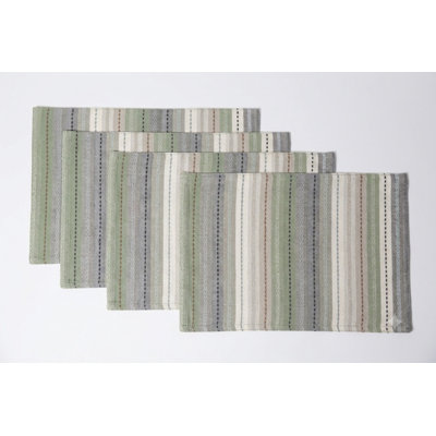 Phoenix Stripe 100% Cotton 4pk Placemats in Natural