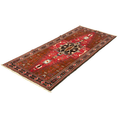 Tapis de bois one-of-kind-noué la 2010 anatolians rouge/brun 4 pi 3 po x 9 pi 9 po Mo