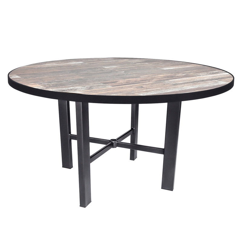 Tables Outdoor Round Bar Table, Pallazo White, Copper Creek, 29.5" H x 54" W x 54" D