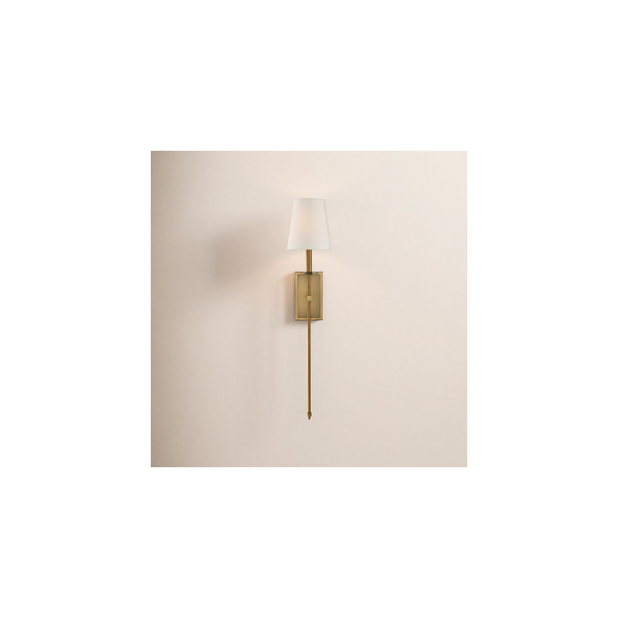 Jillian 1-Light Wallchiere, Warm Brass, 33.5" H x 6.75" W x 8'' D