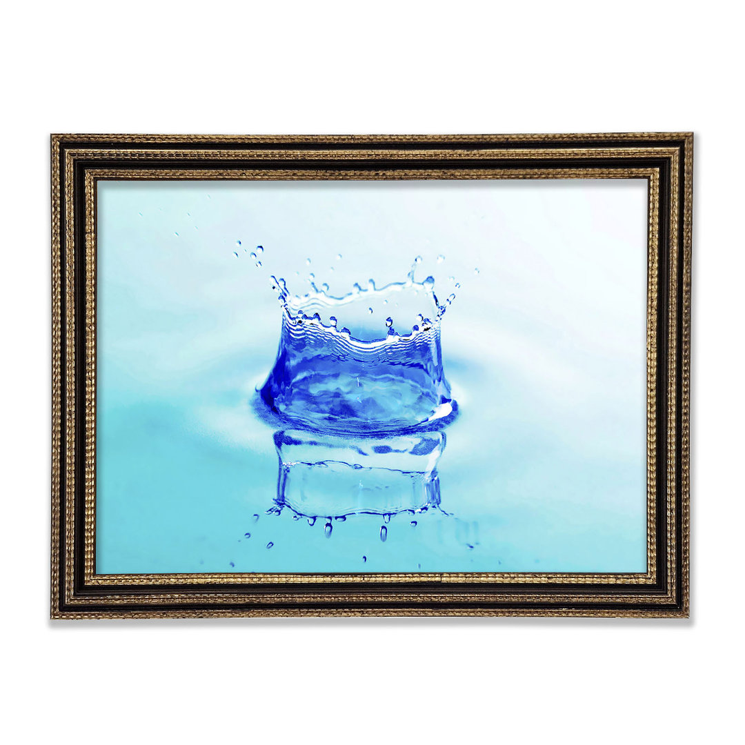 Aqua Splash Gerahmter Druck Wandkunst