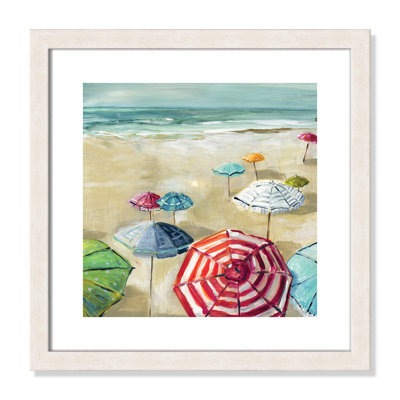 «Umbrella Beach II», reproduction encadrée