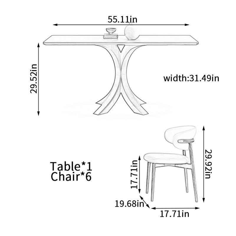 Lechner, H 29,52 po x L 55,11 po x l 31,49 po