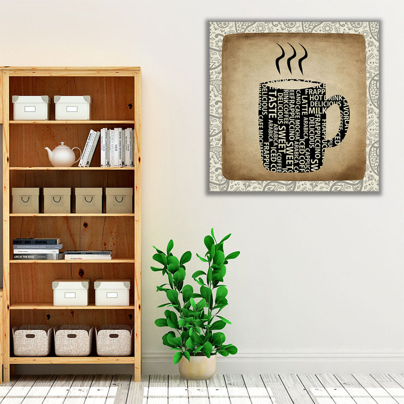 «Coffee Paisley 1», reproduction d'art sur toile, H 40 po x l 40 po