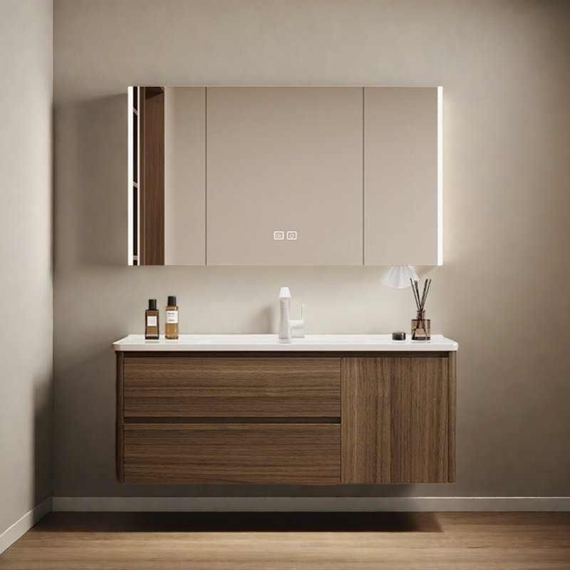 Retro high-end style bathroom cabinet, Light Brown