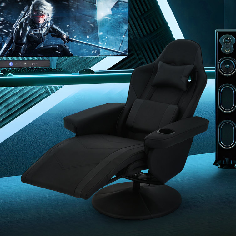 MoNiBloom Gaming Recliner Chair, PU Leather Home Theater Seating Single  Sofa Modern Living Room Recliner Armchair with Footrest Lumbar Support