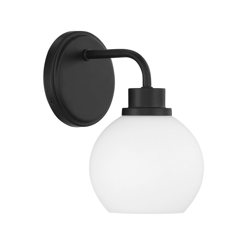 Maverick 1-Light Wall Sconce in Black, Black