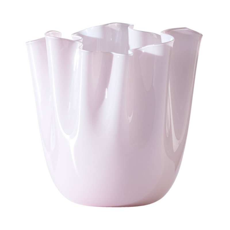 Venini Fazzoletto Vase, Beige, 5.31" H x 5.31" W x 5.31" D