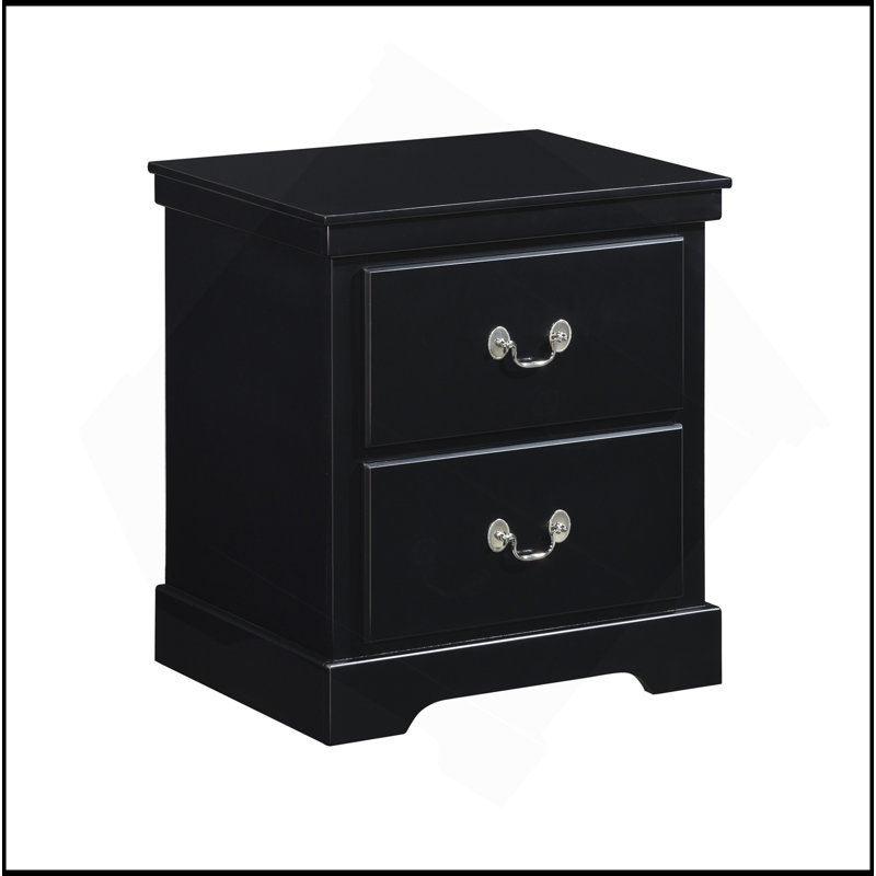 Table de chevet en bois 1Pc, Noir