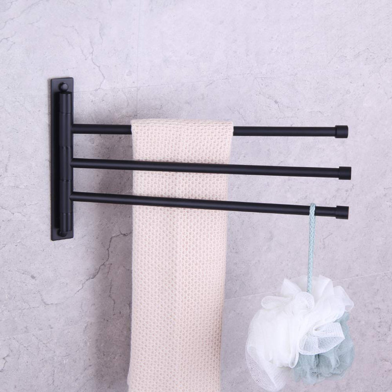 15.73 " Wall Towel Rack, Black