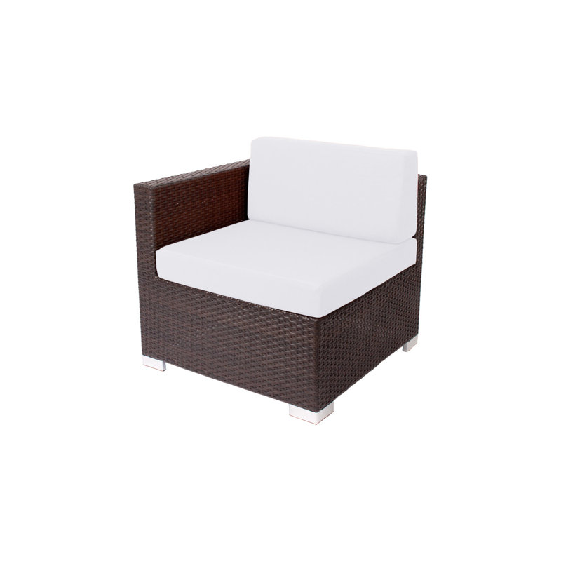 Chaise longue d'extérieur en osier Aruba, Blanc
