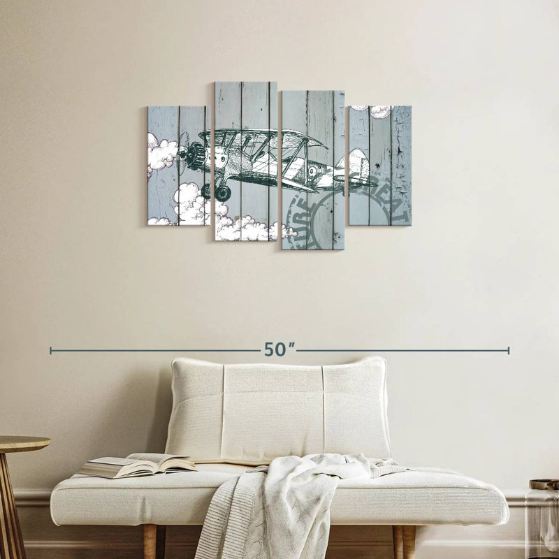 Mehar Plane In The Clouds, 22" H x 36" W