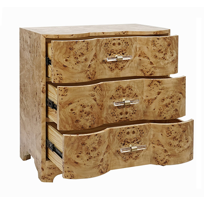Calvin 3 - Drawer Nightstand, Light Matte Burl