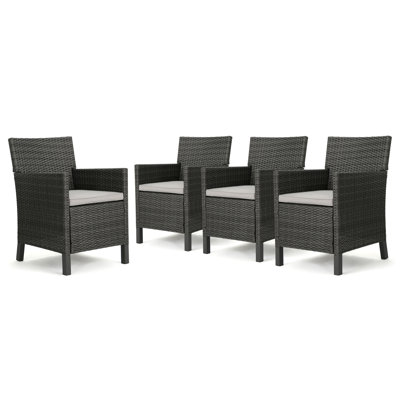 Chaise de salle à manger d'extérieur avec coussins Eades