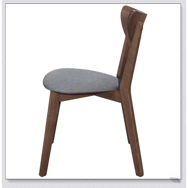 Ensemble de chaises de salle à manger rembourrées en noyer naturel et gris, conception ergonomique pour le confort et le style dans les espaces de salle à manger modernes