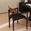 Chaise avec accoudoirs noirs de 23,62 po (ensemble de 2)