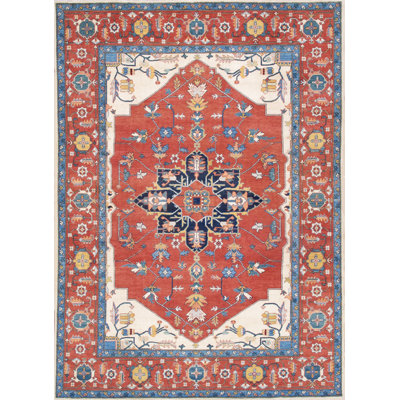 Tribal Hand-Knotted Wool Rust/Rust Area Rug