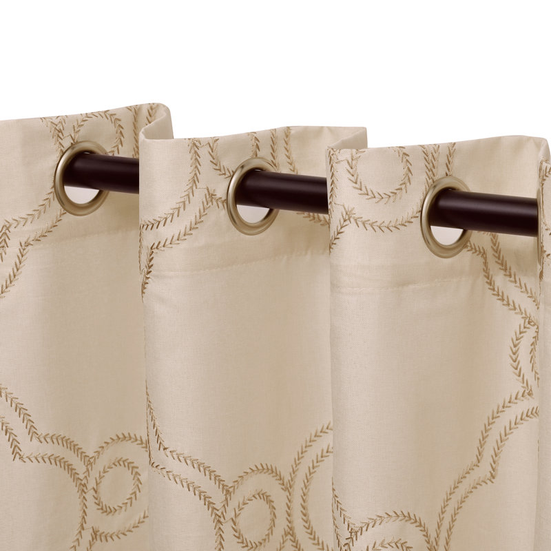 Steinbeck Semi Sheer Curtain Pair, 52" W x 63" L, Ivory