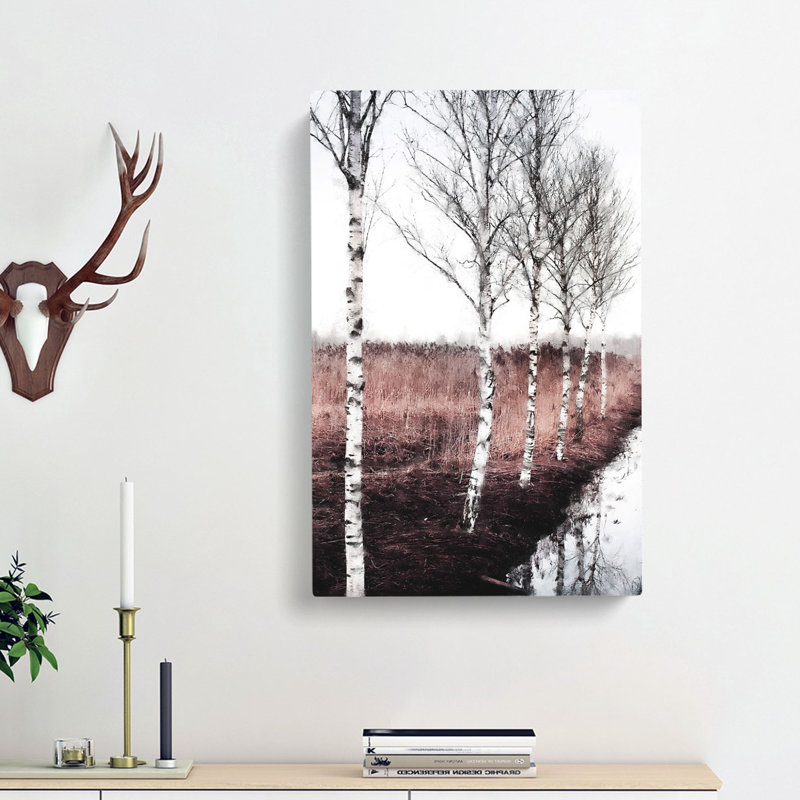 Row Of Birch Trees - Wrapped Canvas, 50cm H x 35cm W x 3cm D