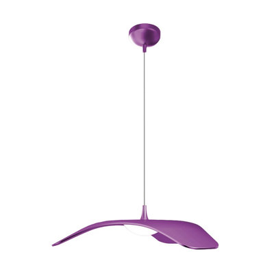 Elegant Fuchsia Chandelier, 13.4 in Diameter x 47.2 in Height | Durable Metal Body, 1 x 10W LED Socket, 3000K Warm Light, 600 Lm | Perfect for Modern Dining Rooms & Living Spaces, Stylish Solid Color Design