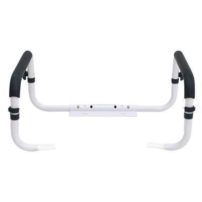 Barrière de sécurité pour toilette, structure de siège de toilette d'une capacité de 300 lb, largeur réglable pour la plupart des toilettes, installation facile, poignées de toilette avec accoudoirs rembourrés pour personnes à mobilité réduite, personnes à mobilité réduite, personnes âgées