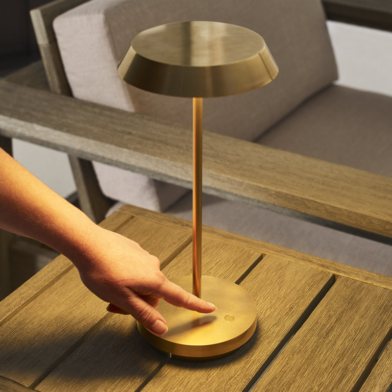 Tepa Accent Rechargeable Table Lamp, Natural Brass