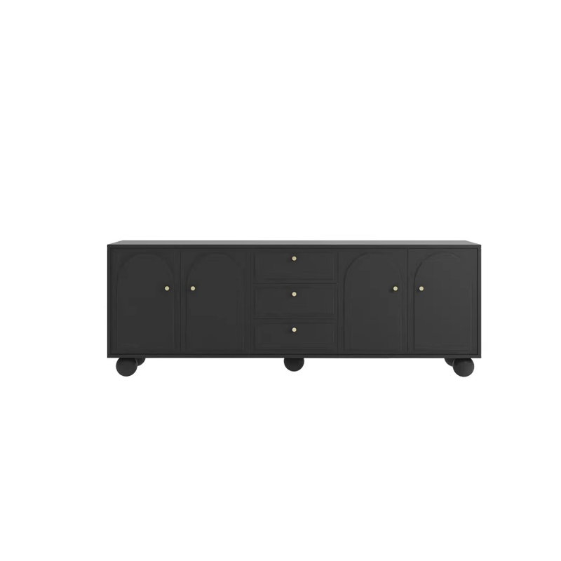 Meuble télé rétro de style français, Noir / blanc