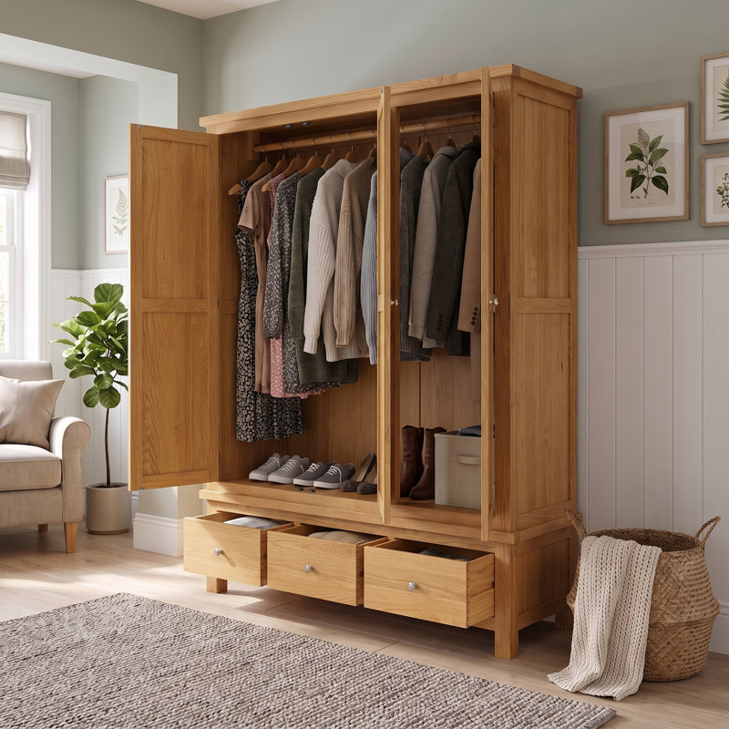 Dover 3 Door Solid Wood Wardrobe