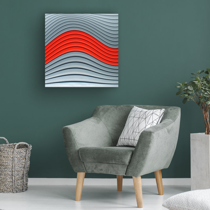 Luc Vangindertael Red Wave Canvas Art, 14" H x 14" W