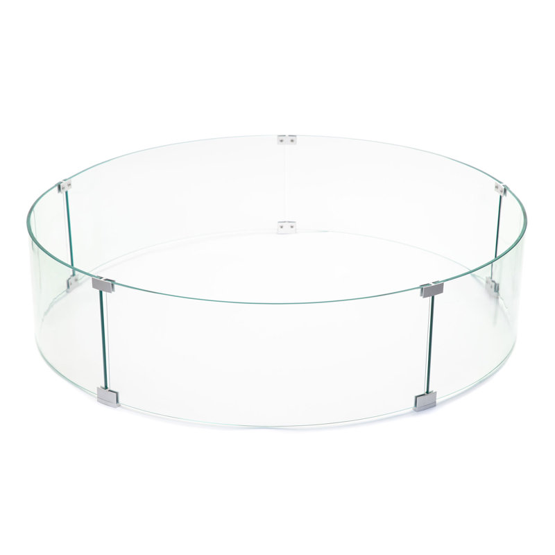 23'' Clear Tempered Glass Round Fire Pit Wind Guard