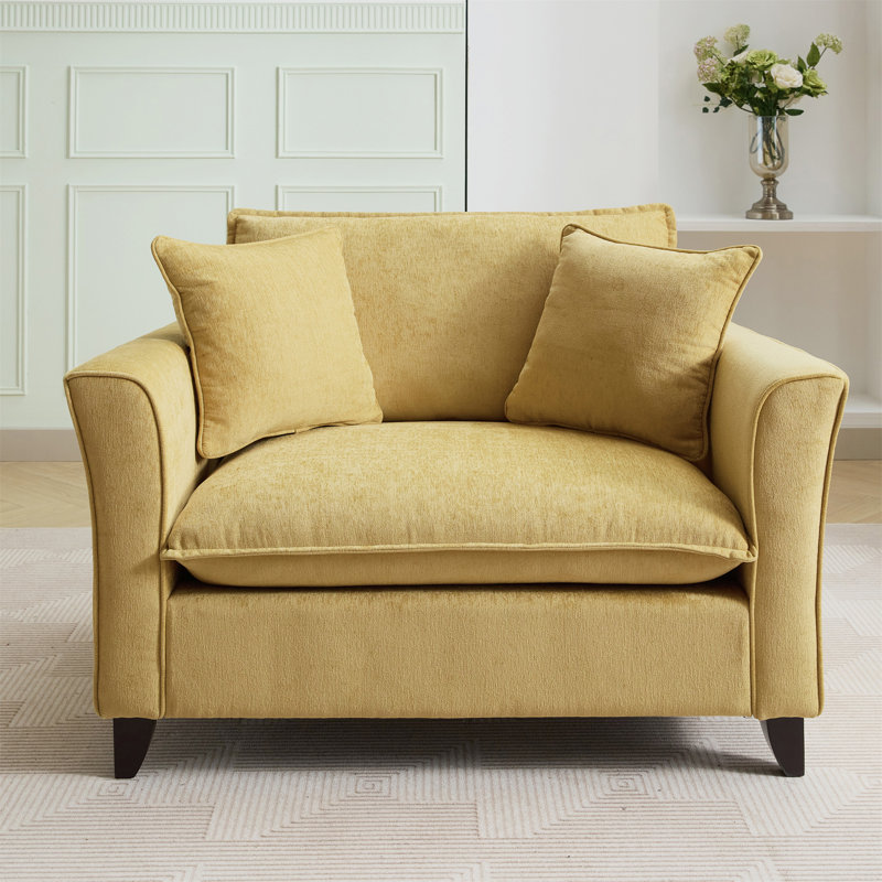 Fauteuil surdimensionné de 46,3 po, Chenille jaune