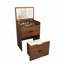 Coiffeuse 3 en 1 avec miroir lumineux rabattable et tabouret de rangement, table de maquillage compacte pour chambre, salle de bain ou dressing (23 po L)