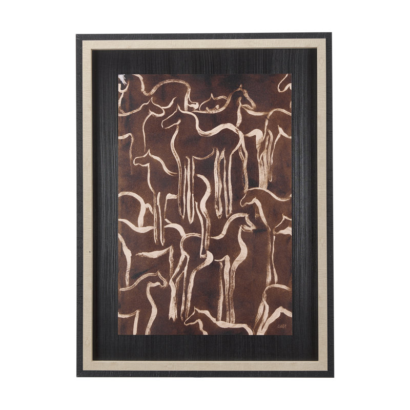 «Horse Herd III», reproduction d'art encadrée à la main, Horse Herd IV
