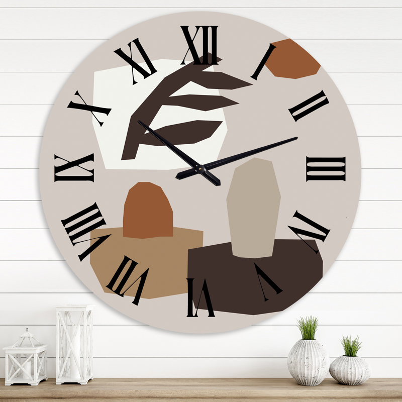 Horloge murale moderne - Compositions organiques et géométriques Minimal Elementary, Grand