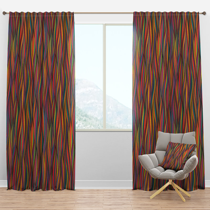 Gorgeous Wave - Abstract Curtain - Velvet Room darkening - 1 panel, 52"W x 63"L