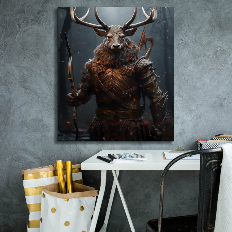Art mural sur toile Trinx «Stags Silent Watch» par r3darch0n, 26 po x 30 po