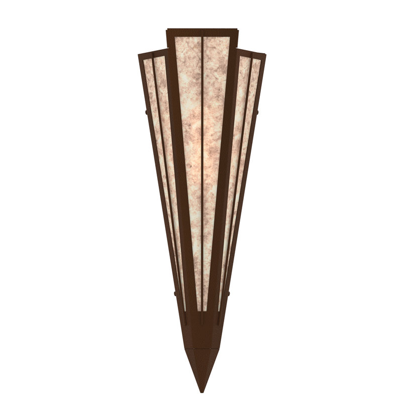 1 - Light Flush Mounted Sconce, Sepia Brown, Silver, Mica